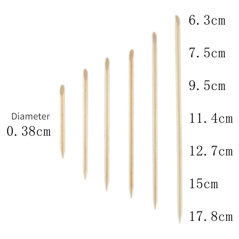 100/Uds. Empujador para decoración de uñas, palos de madera naranja, removedor de cutículas, diamantes de imitación, eliminación de puntos, herramientas de cuidado de manicura y pedicura
