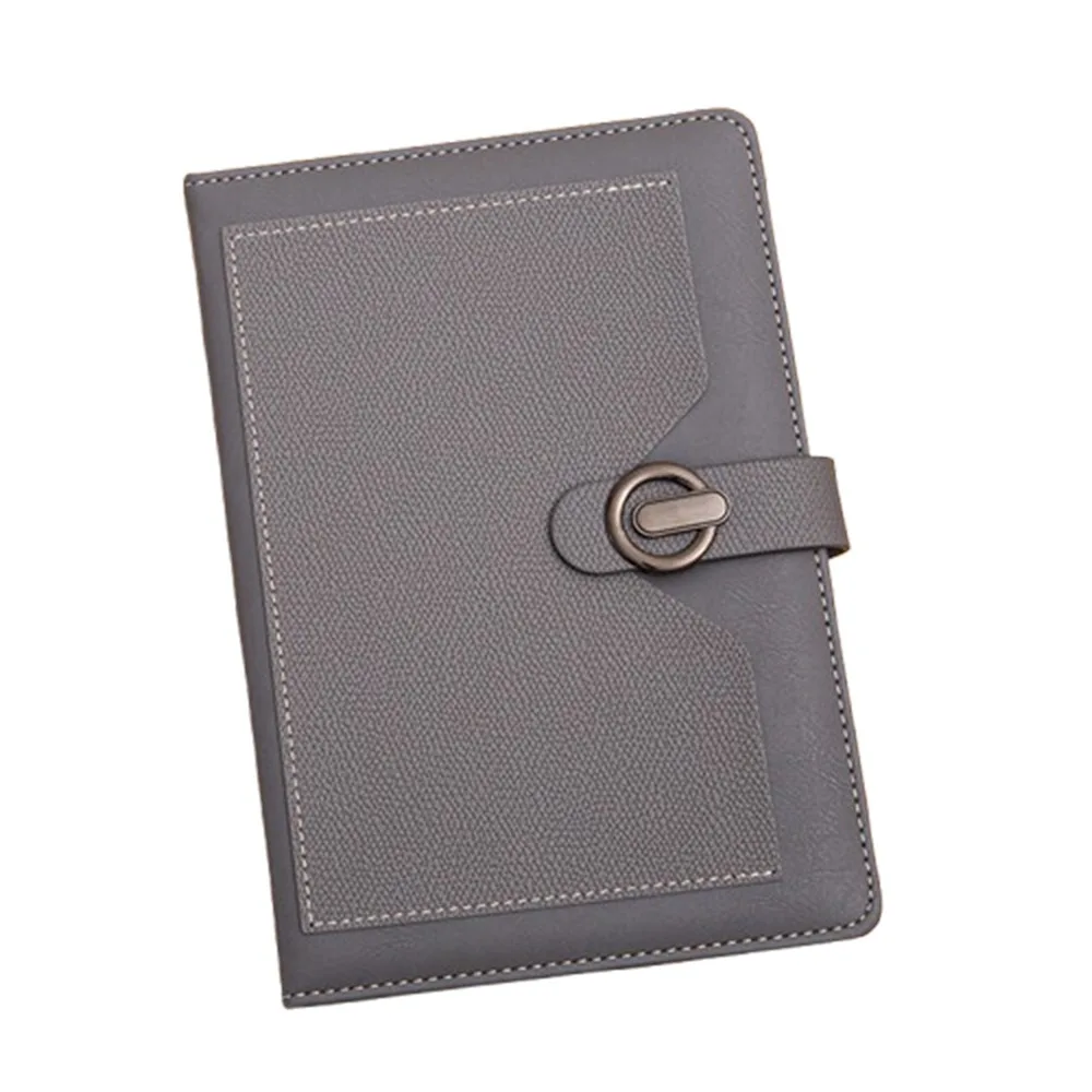 200 Pages A5 Notebook Magnetic Suction Buckle PU Leather Cover Business Office Notebook Horizontal Line Wear-resistant