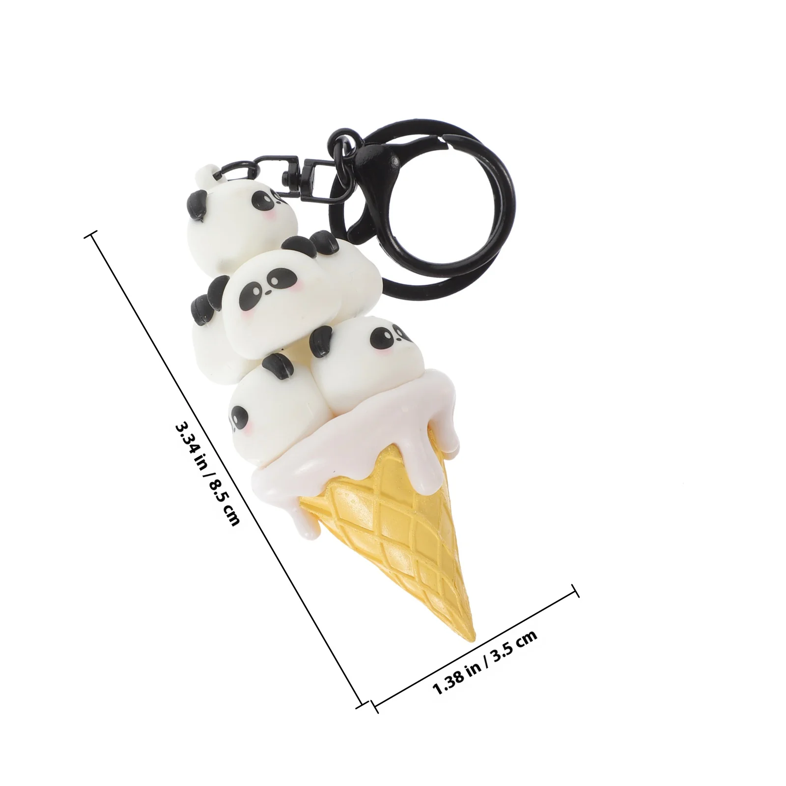 พวงกุญแจไอศกรีมแพนด้า พีวีซี รูปสัตว์ ของตกแต่งกระเป๋า กุญแจรถ ของประดับตกแต่งน่ารัก ของขวัญงานฝีมือ ของขวัญวันเกิดแฟนหนุ่ม