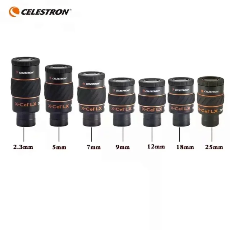 Celestron X-CEL Lx 2.3 / 5/7/9/12/18/25Mm Oculair 60 Graden Groothoek telescoop Nevel Planetaire Oculair 1.25