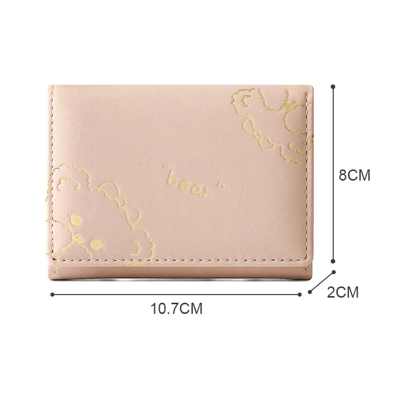 Nuevo monedero pequeño corto y bonito, tarjetero triple, bolsas para dinero, bolso para estudiante y niña, billeteras de oso para mujer islav