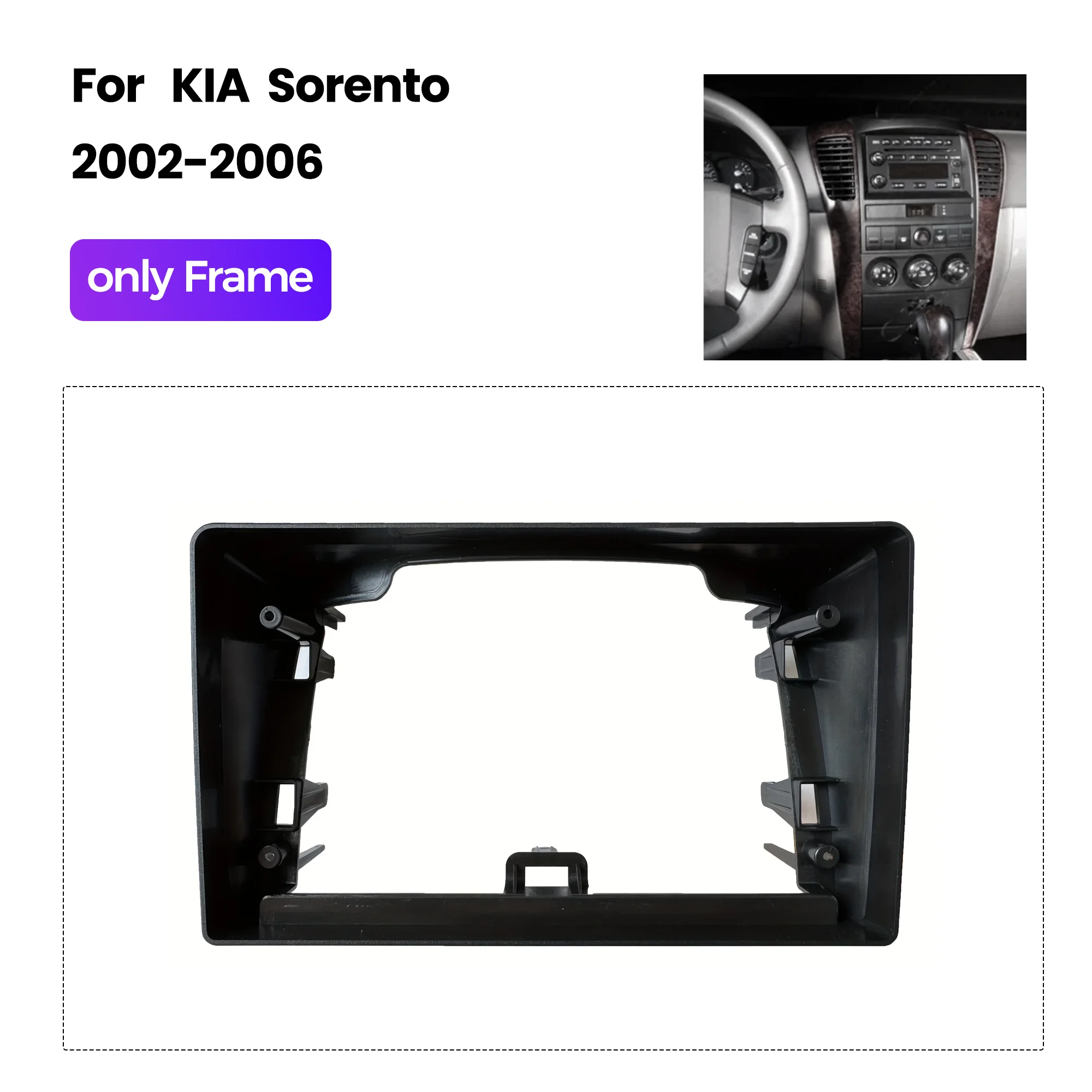 9 بوصة مزدوجة الدين إطار السيارة فآسيا محول أندرويد راديو الصوت داش تركيب لوحة عدة لكيا سورينتو 2002-2006 #3