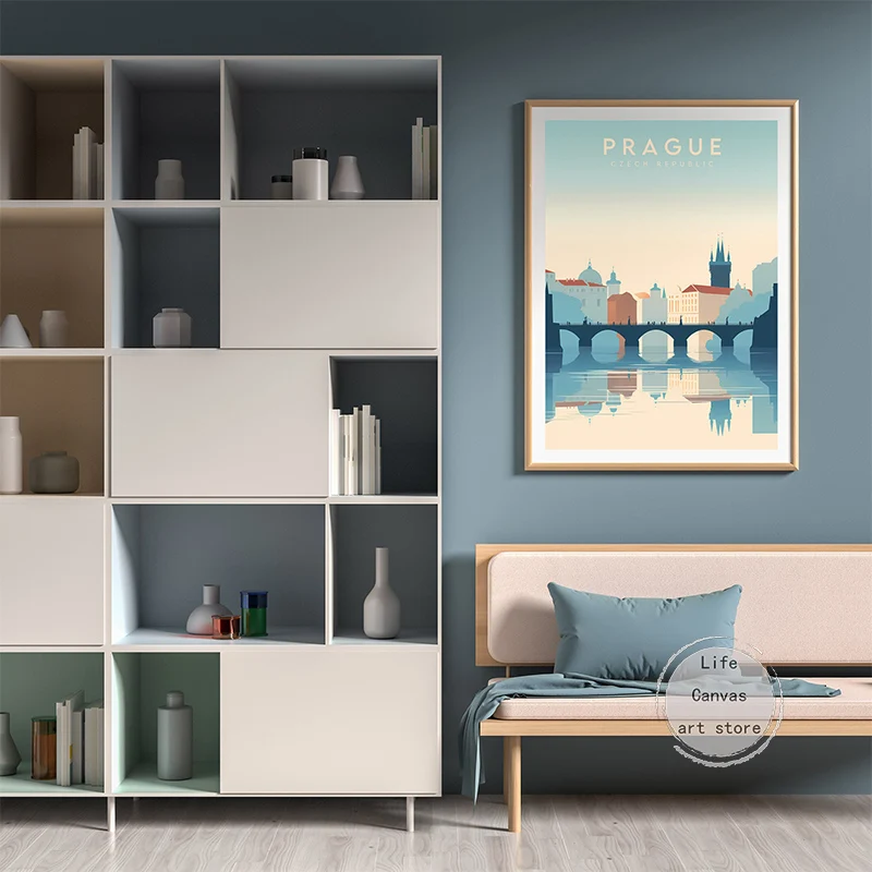 ريترو السفر مدينة النرويج أمستردام براغ باريس أيرلندا ملصق فني حائط لوح رسم يطبع صورة لغرفة ديكور المنزل