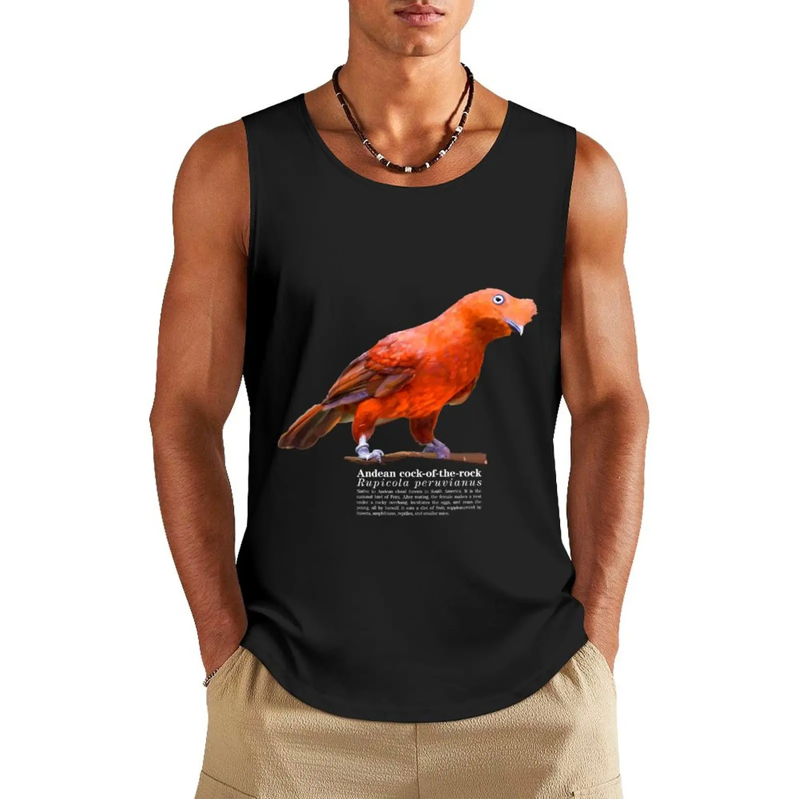 Andean cock-of-the-rock bird on the rocks Tank Top Men's summer vest bodybuilding man