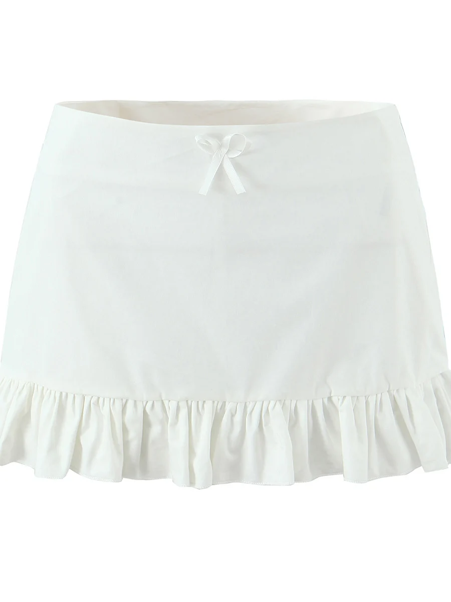 

Американская юбка с высокой талией в стиле ретро, женская облегающая хлопковая повседневная юбка с антилегким узлом и кружевной отделкой