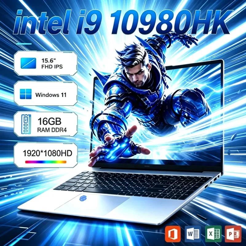15.6inch 2026 Intel Core I9 10980HK Windows 11 Laptop Gamer RAM 16GB SSD 1TB Gaming Laptops Office Study HD PC Notebook Portable