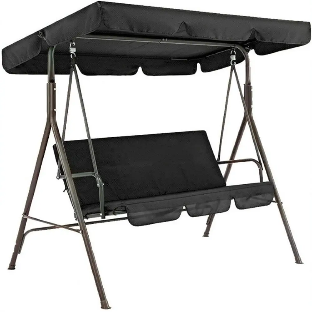 Waterproof Outdoor Swing Chair Cover Hanging Seat Protector Patio Garden Furniture Dustproof Shield Black Fabric - view 2