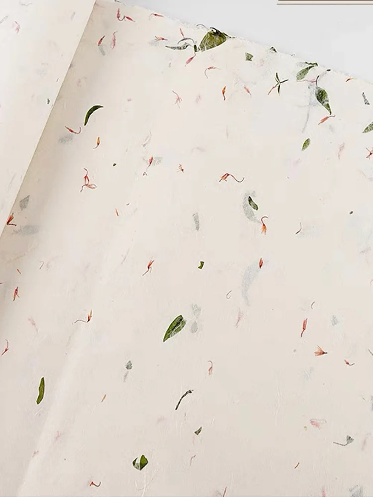 20 hojas de papel de arroz de fibra de plantas de flores de madera Natural hecho a mano para pintar caligrafía decoupage suministros para manualidades DIY