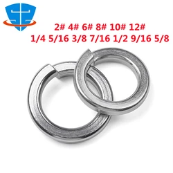 2# 4# 6# 8# 10# 1/4 5/16 3/8 7/16 1/2 British American Standard SS304 Stainless Steel Spring Lock Washers Split Elastic Gaskets