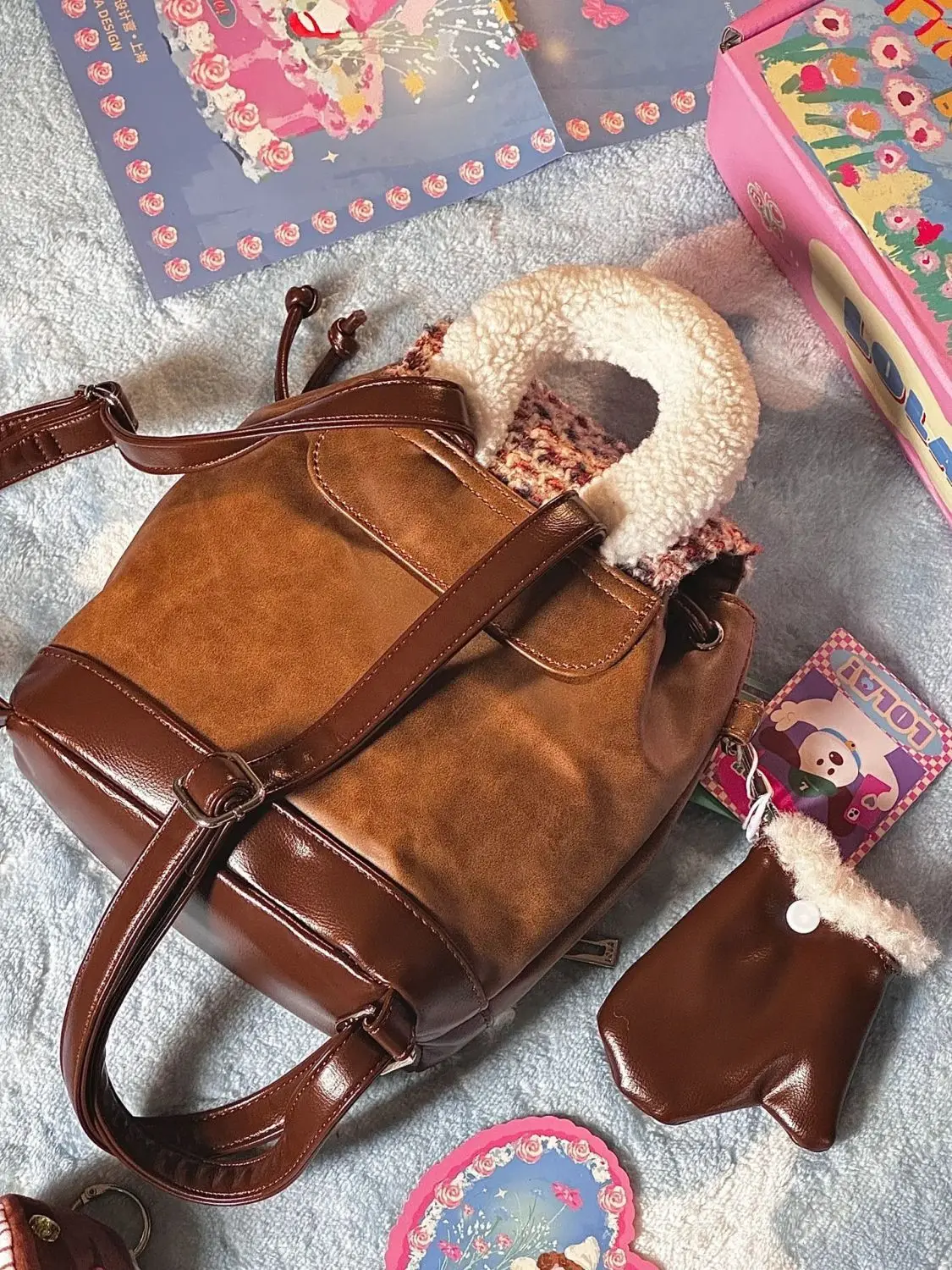 Mochila Vintage de diseño empalmado suave multifunción que combina con todo, bolsos encantadores populares, moda de otoño e invierno