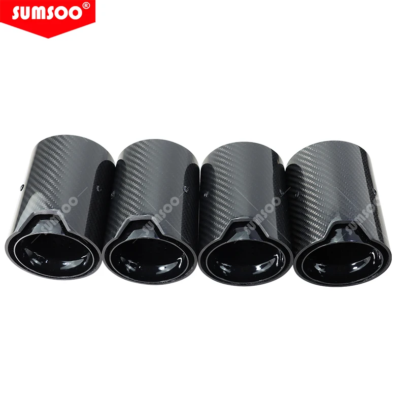 1PCS SUMSOO fit for  M2 F87 M3 F80 M4 F82 F83 exhaust modified Suitable  cars carbon fiber tail Muffler Black  pipe tips