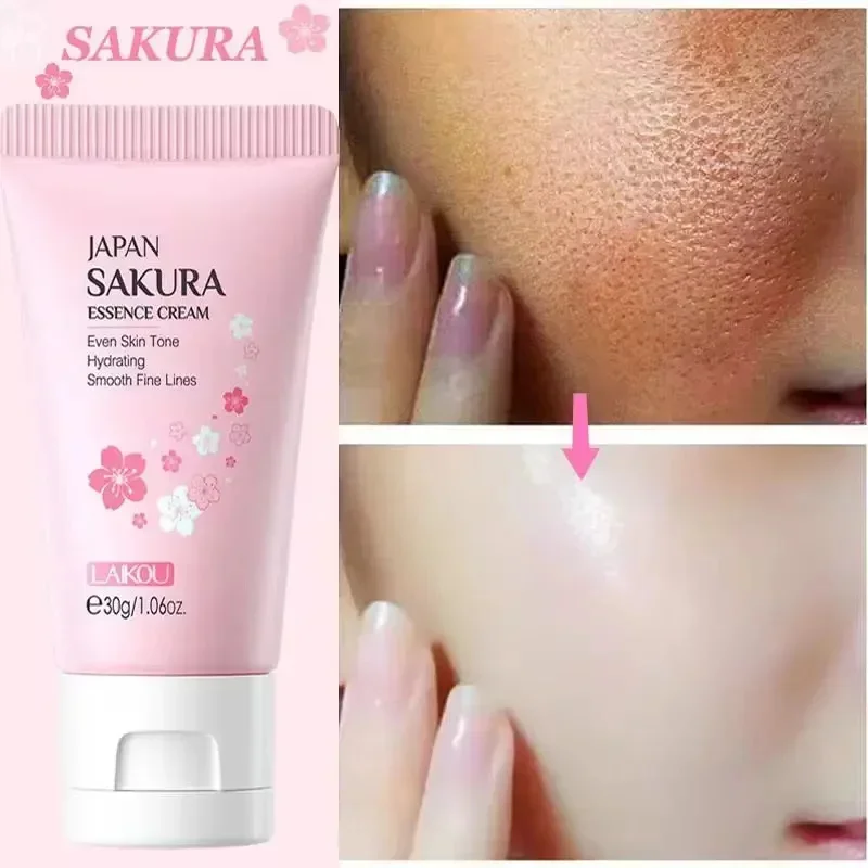 Sakura Siero viso sbiancante Anti invecchiamento Dissolvenza Linee sottili Stringere i pori Migliora il pigmento della melanina Idratante opaco Illumina la cura della pelle