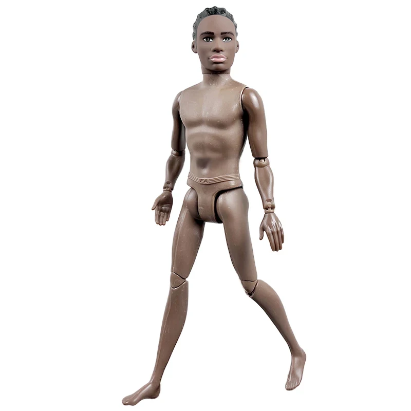 1/6 BJD Black Male Doll Naked Movable Jointed Body With Dreadlocks Braiding Hair Head 12\