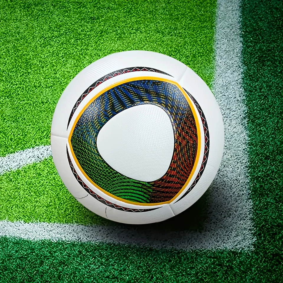 

2010 Новый футбольный мяч, стандартный размер 5, высококачественный материал из искусственной кожи, уличная трава, командная спортивная матч, бесшовная футбольная тренировка, фу