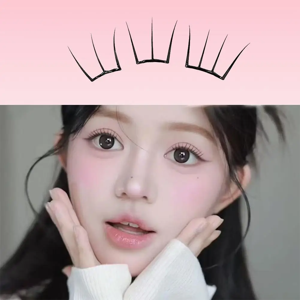 글루 프리 개별 인조 속눈썹 셀프 접착 속눈썹 도구 소프트 그룹 컬링 메이크업 디어 걸 내추럴 세그먼트 코레 M5Y9