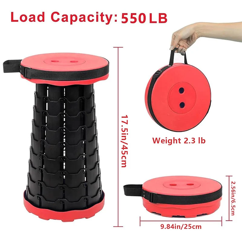 Portable plastic folding and stretchable outdoor beach camping, travel fishing, hiking chairs, lightweight and stretchable stool