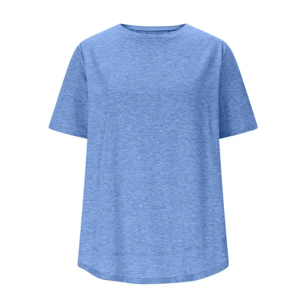 

Женские топы, женская футболка с круглым вырезом, свободный крой, короткий рукав, мягкая дышащая ткань, летняя спортивная одежда, свежий стиль для женщин