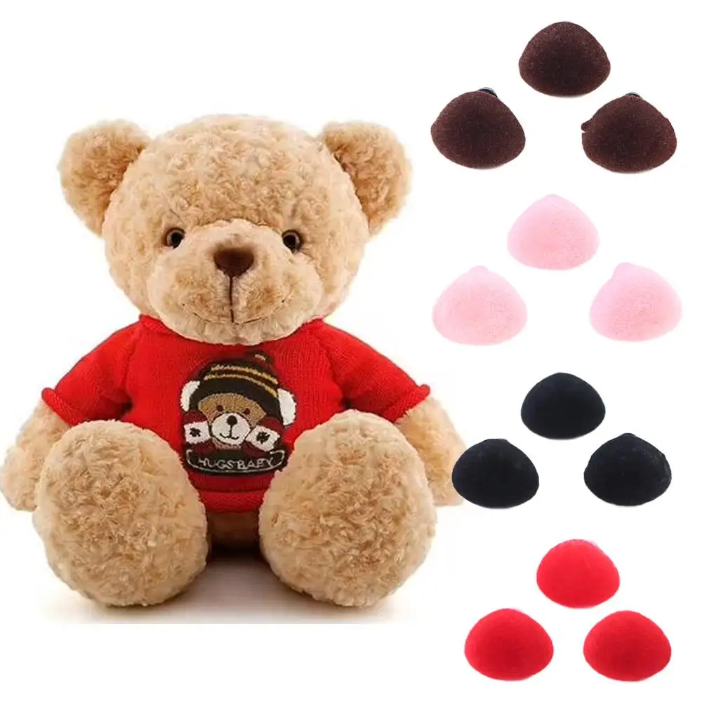 Puppet Dolls Pink Red Black Brown 12*14mm Velvet Nose Buttons Safety Nose Flocking Nose Bear Nose Dolls Nose Triangle Noses