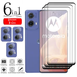 6-in-1 For Moto G85 Glass Moto G85 Tempered Glass Full Cover Curved HD 9H For Screen Protetor Motorola Moto G85 G 85 Lens Glass