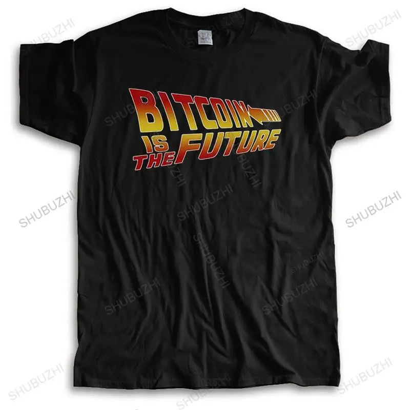 Bitcoin Is The Future T Shirt Men Cotton Tee BTC Crypto Currency Blockchain Tshirt Short-Sleeve Streetwear Fashion T-shirt Gift