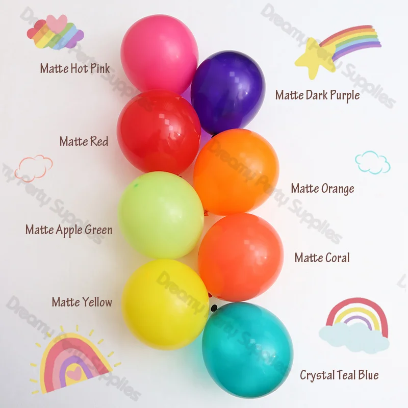 100pcs Orange Pink Teal Blue Purple Balloons Party Decorations Baby Shower Wedding Birthday Bachelorette Air Globos 5/10/12inch