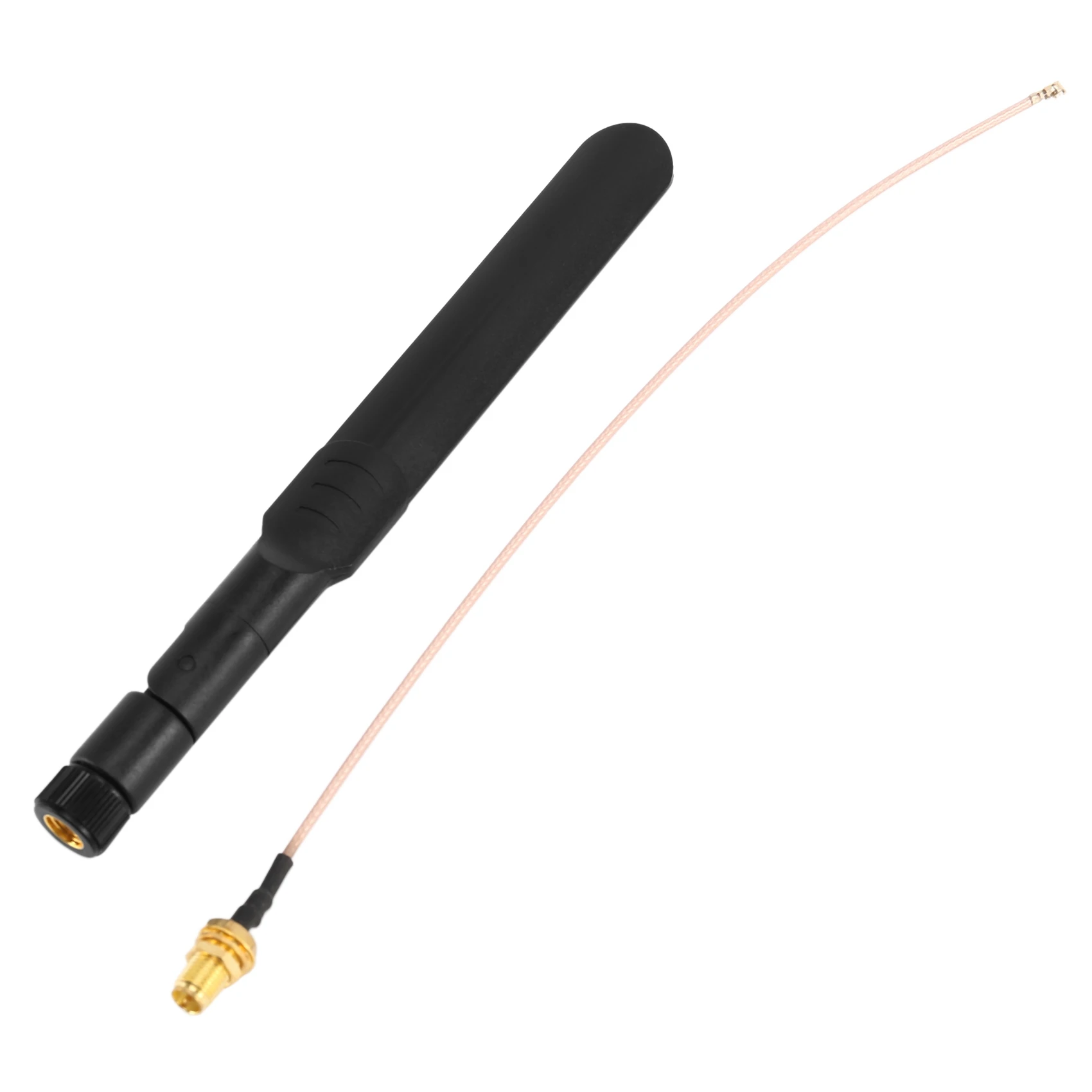 Dual Band WiFi 2.4GHz 5GHz 5.8GHz 8DBi RP-SMA Male Antenna 20cm 8 Inch RG178 U.FL IPX IPEX to RP-SMA Female Cable 4-Pack