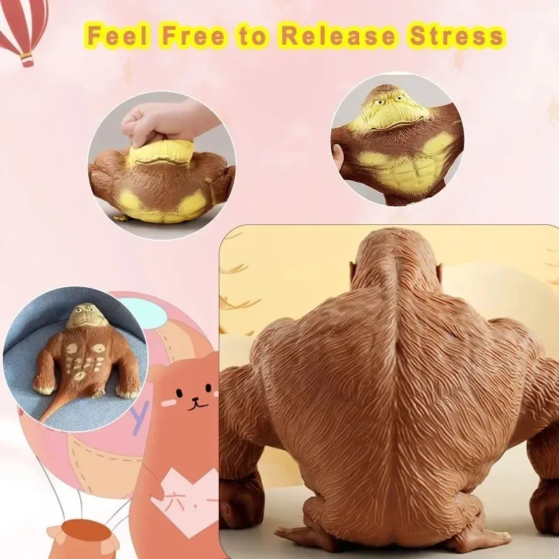 بسط الغراء الرمال مليئة المطاط الغوريلا لطيف اسفنجي القرد الحيوان عالية المرونة لمط الهدايا الإبداعية ديكور المنزل