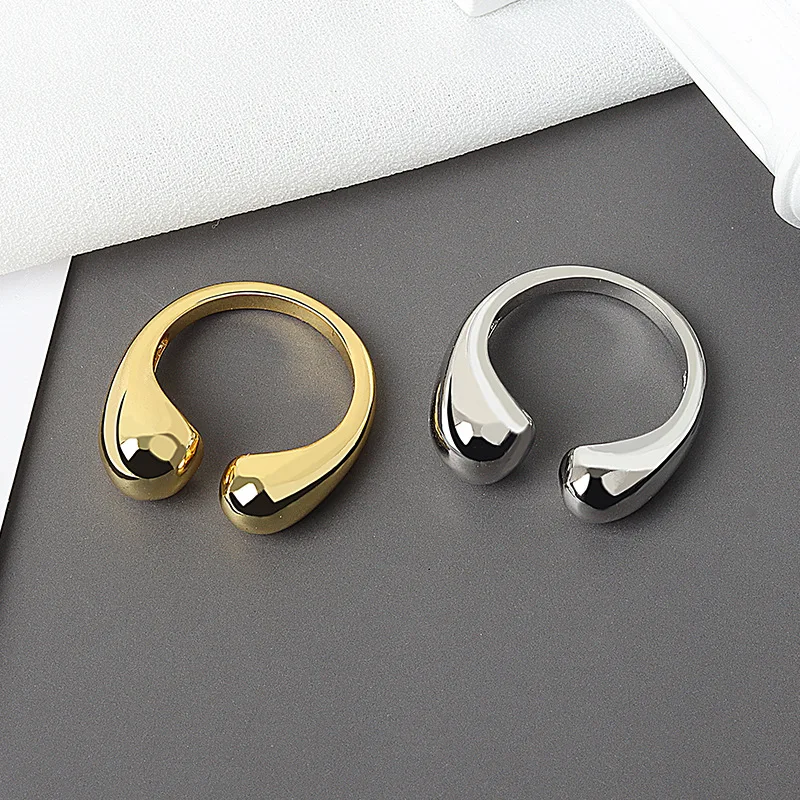 925 Sterling Silver Elegant Jewelry Water Droplet Stackable  Rings For Women Luxury Accessories Jewellery Argent 925