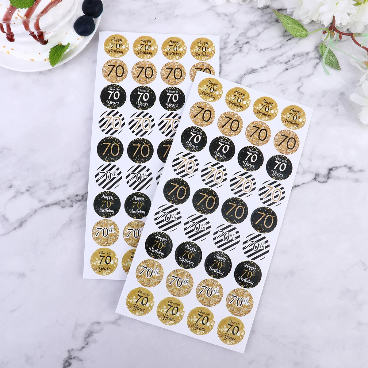 

432Pcs Birthday Party Stickers Colorful 50Th Celebration Round Sealing Decals for Candy Bag Decorative Party Favor Stickers