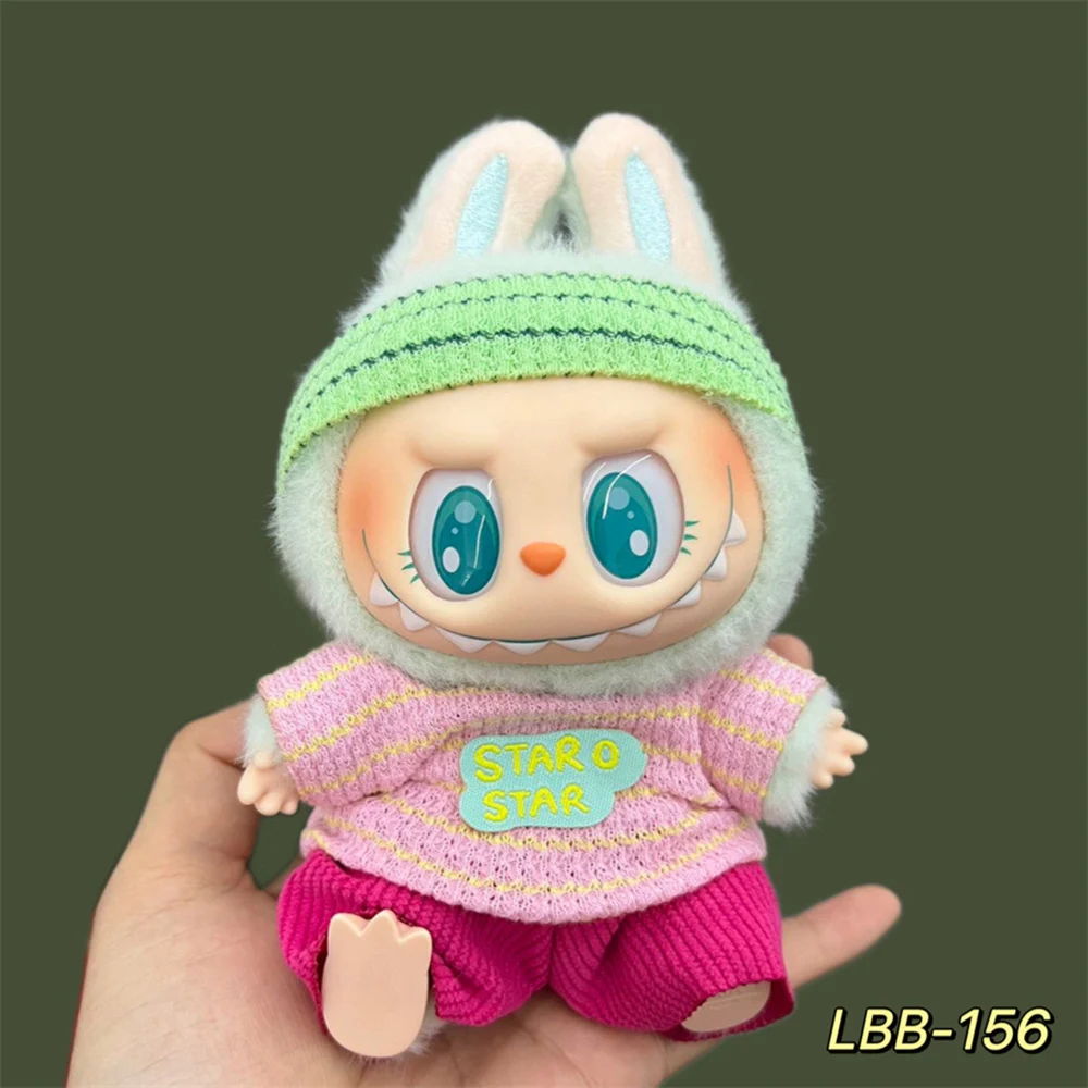

Fashion Grid Retro Cape Set for 17cm Cute Labubu V1 V2 Mini Dolls Measuring Sports Set Labubu Clothing Set Clothing Gift