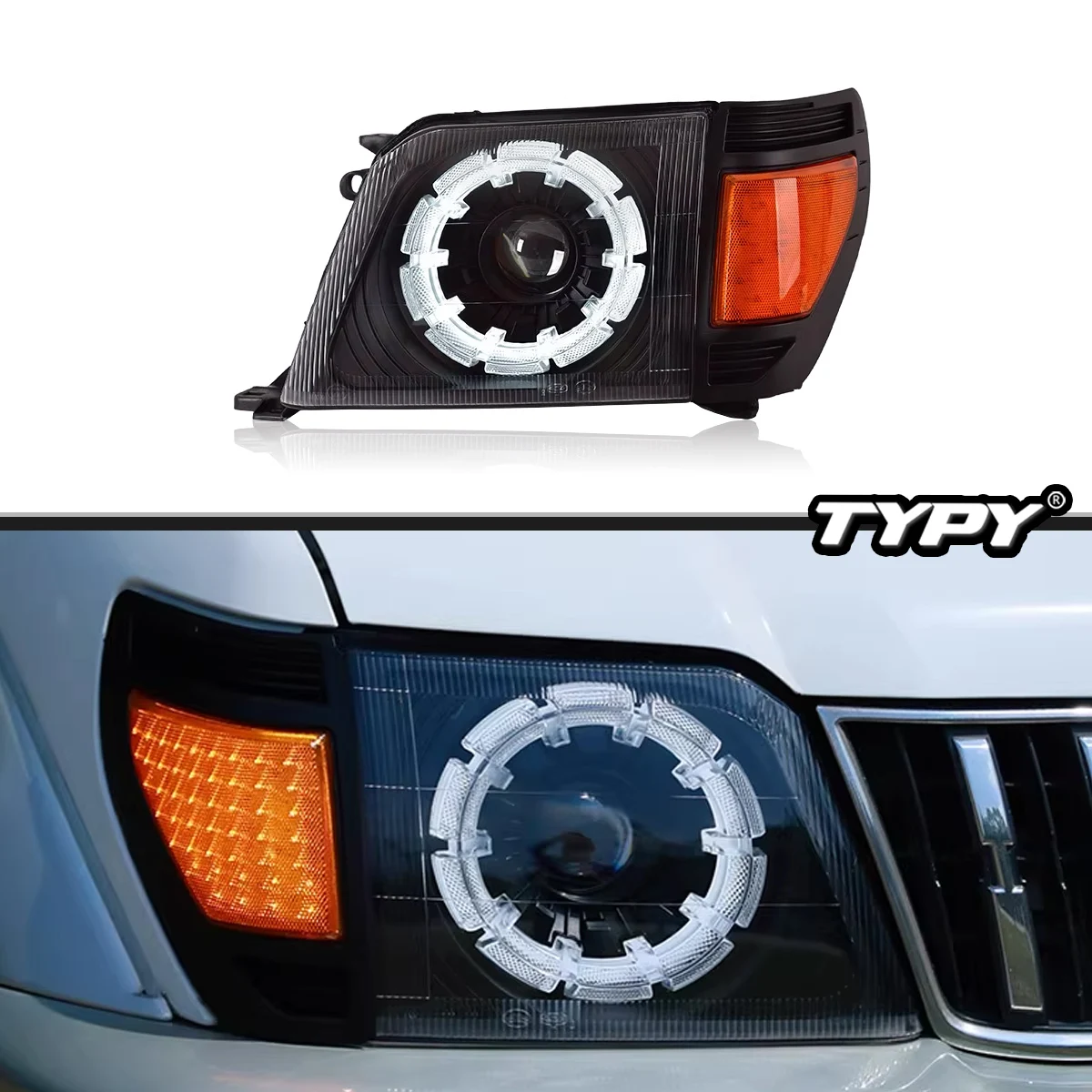 

TYPY New LED Head Lamp Upgrade Modified For Toyota Prado LC95 Headlights 1996-2002 Dynamic Signal Head Lamp Auto Accessories