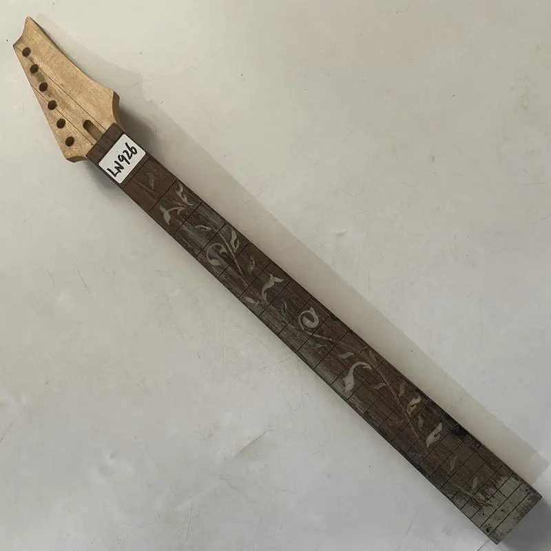 

LN926 Custom Order 6 String Floyd Rose Electric Guitar Neck Semi Finishing No Frets with Red Tree of Life Inlay Right Hand