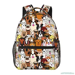 Cartoon Dog Backpack Cute Bookbag Schoolbags Funny School Backpacks Lightweight Laptop Bag Travel Hiking Waterproof Daypack