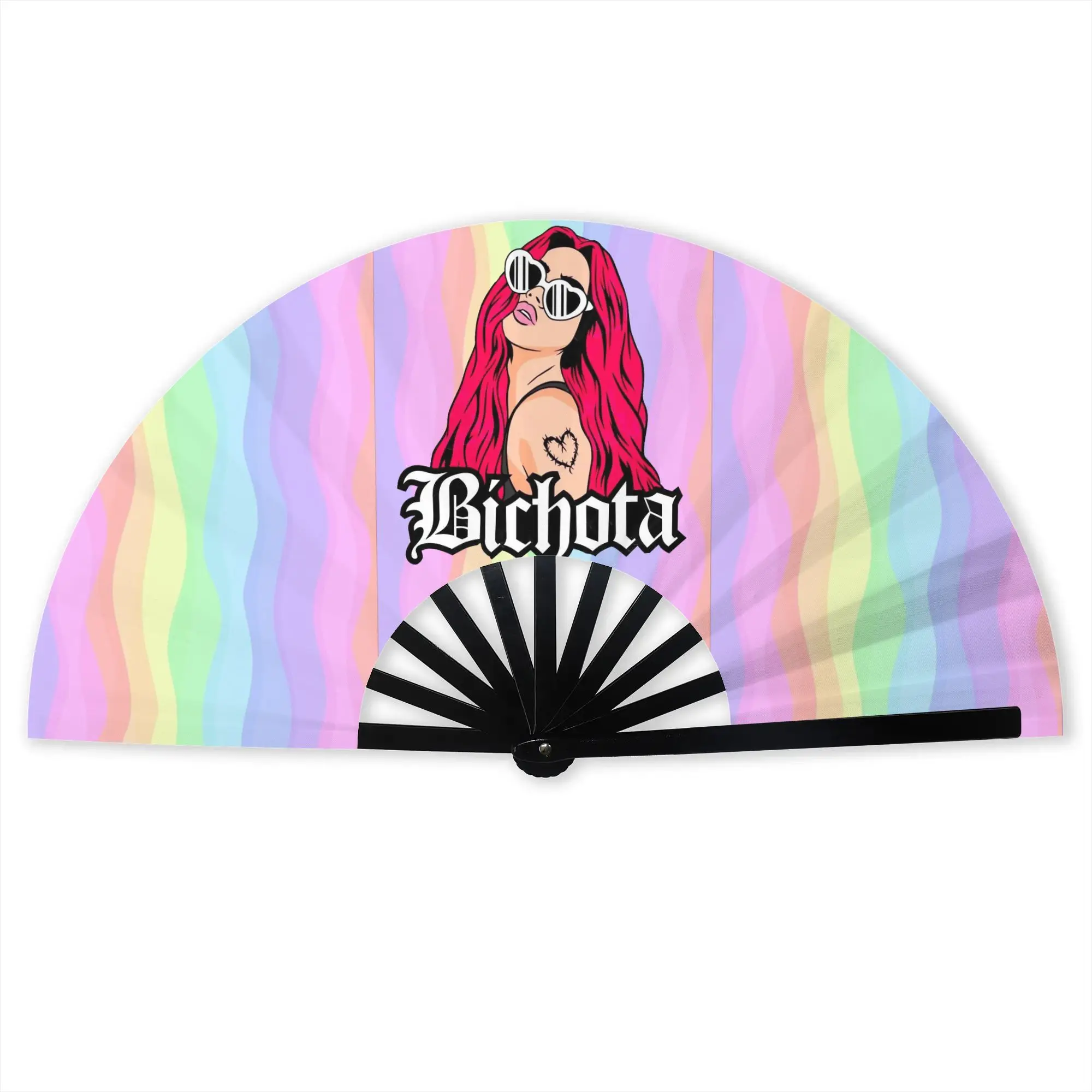 Custom Singer Karol G Promotional Gift Hand Fan Event Souvenir  Durable Folding Fans Novelty Bulk Pack Fan