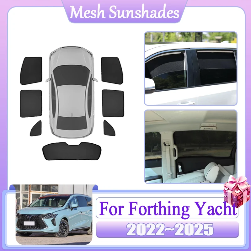 

Car Mesh Sun Shade For Forthing Yacht U-Tour Cirelli 7 2022~2025 Magnetic Sunshade Window Anti-UV Sun Visor Tools Accessories