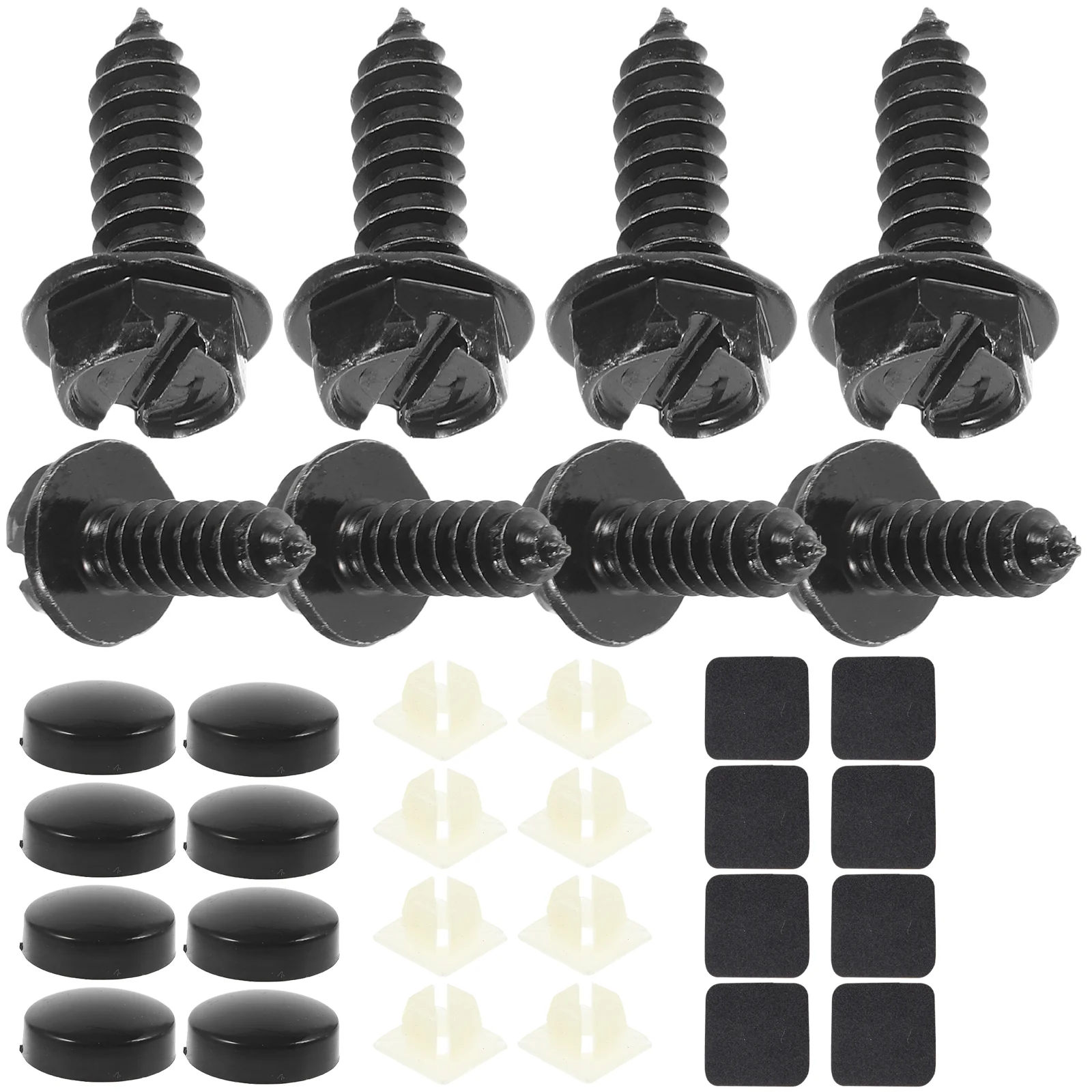 

License Plate Screw Set Car Accessories Screws for Plates Black Stainless Steel