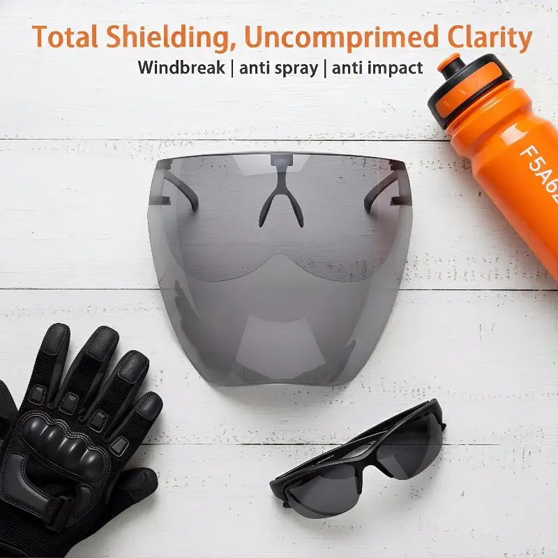 Anti-Fog Anti-Splash Full Face Mask Safety Goggle, Cycling Sunglasses & Transparent Protective Faceshield