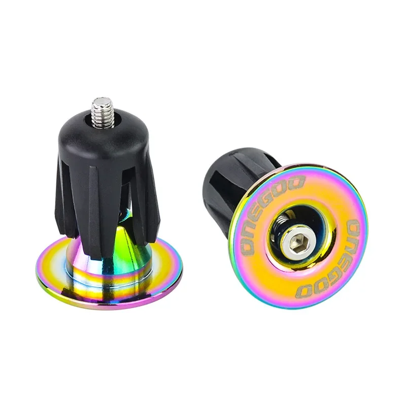 2pcs Bike Handlebar End Plugs Aluminum Alloy Mountain Road Bicycle Handlebar End Cap Multi-color Cycling Handlebar Accessories