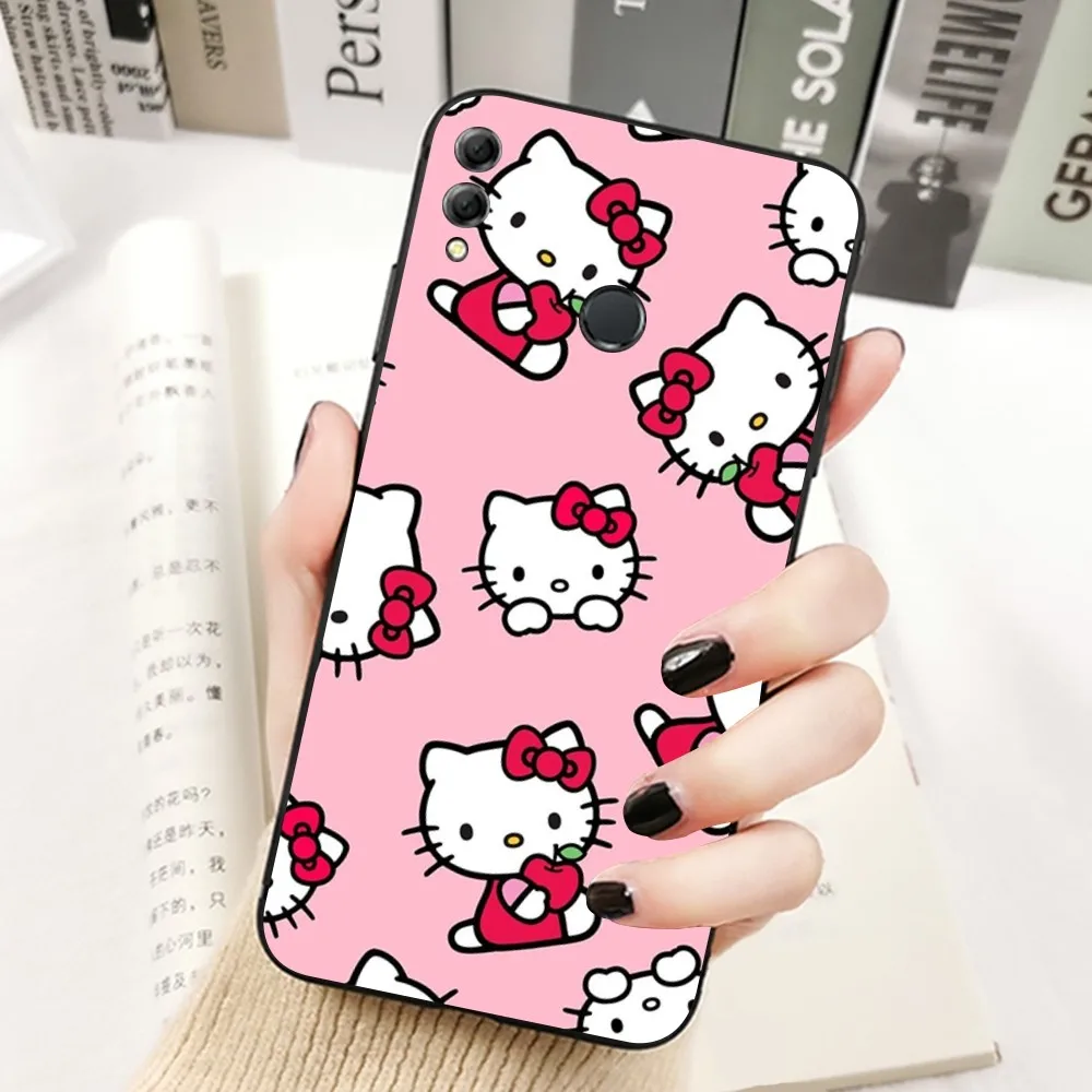 Cute Hello Cat Kitty Phone Case For Huawei Honor 10 Lite 9 20 7A 9X 30 50 60 70 Pro Plus Soft Silicone Cover