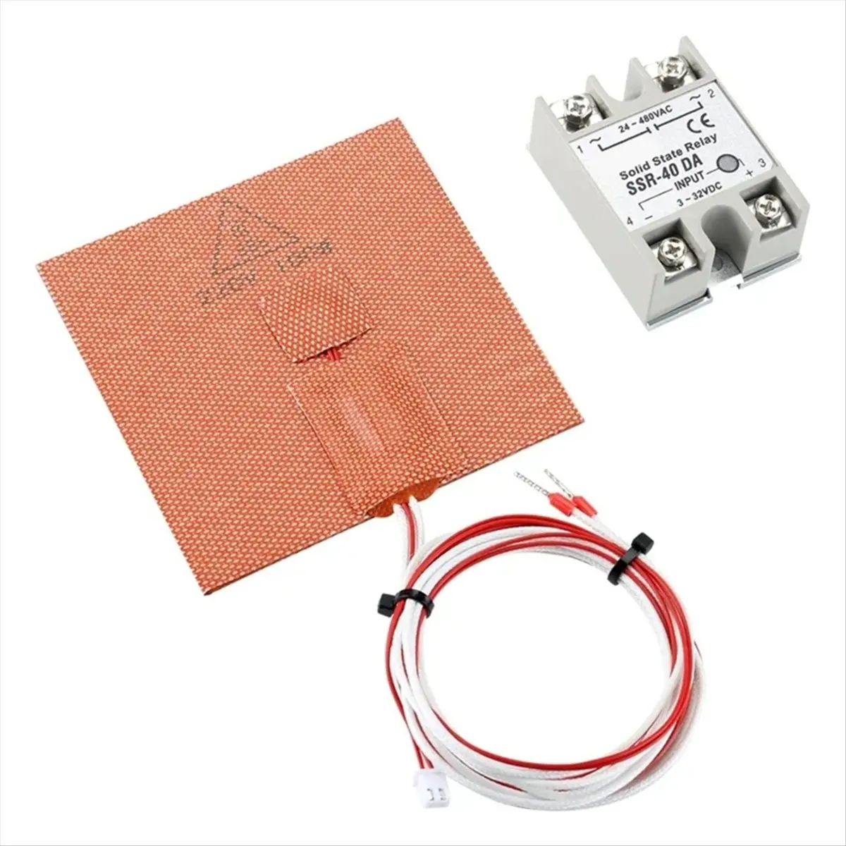 ABIU 100x100mm Silicone Heater Mat with Relay Kit 220V 100W Rubber Heating Pad for 3D Printer Hot Bed Build Plate