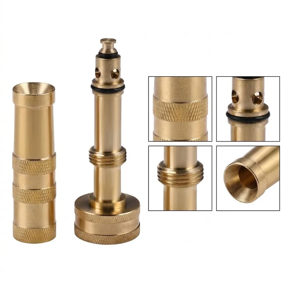 Brass High Pressure Water Nozzle Adjustable Spray For Car Washing Garden Irrigation Outdoor Cleaning Tool Brass Sprinkler He
