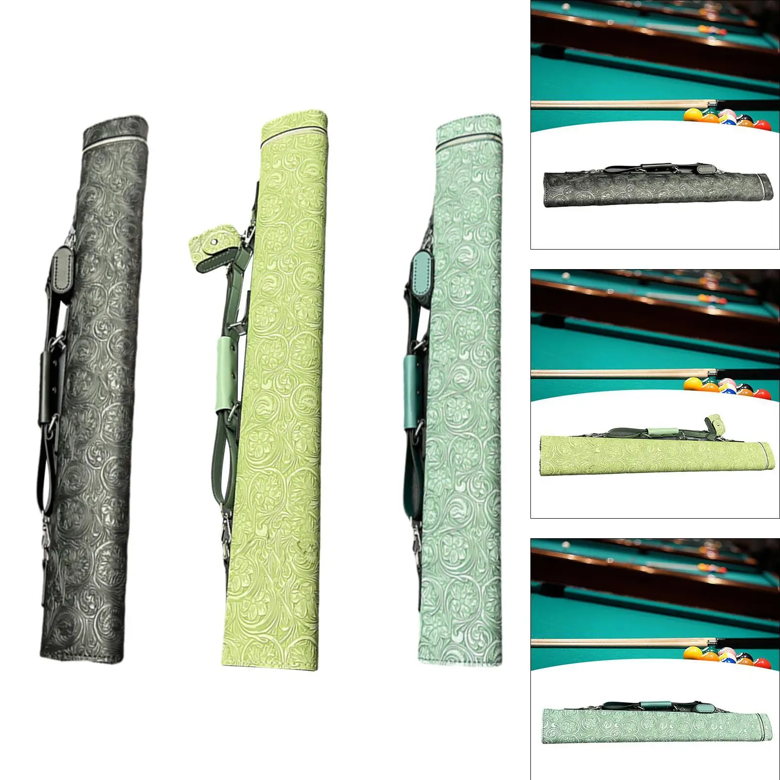 

Pool Stick Case 4 Holes Portable Compact Container with Zipper Professional Billiards Accessories Billiard Stick Carrying Case