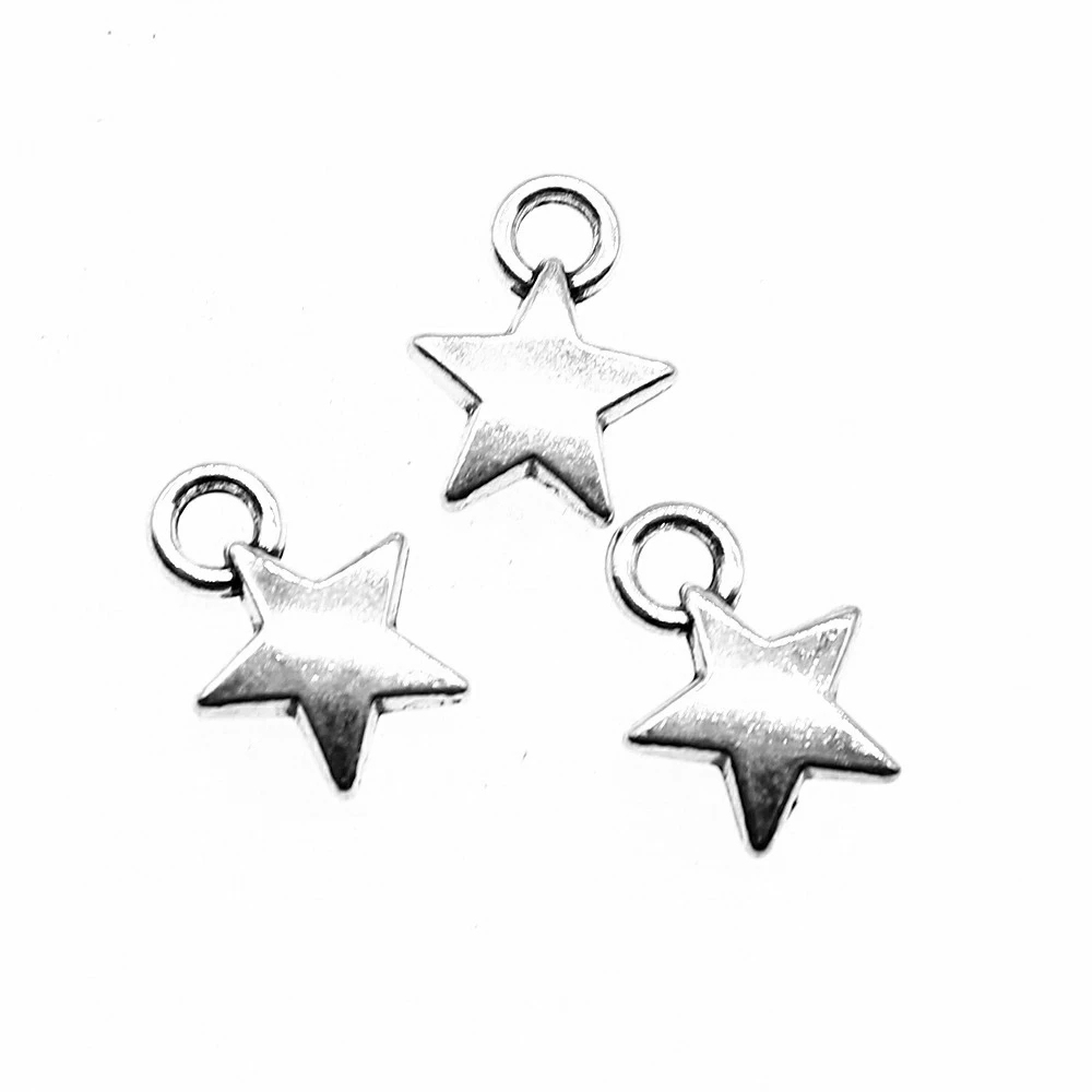 20pcs Small Star Charms For Jewelry Making Tiny Star Silver Color Charm For Jewelry Making Tiny Star Charm 9mm