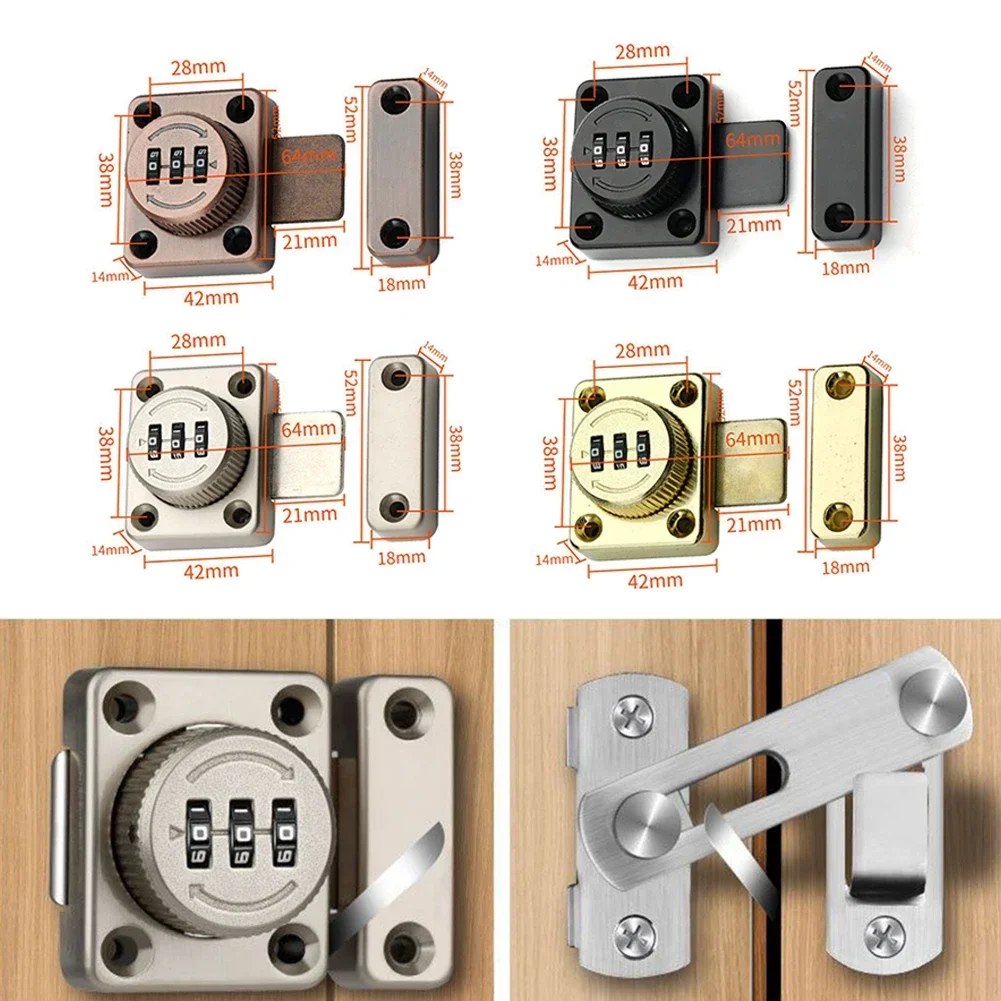 3 Digit Combination Password Door Lock Cam Code Lock Zinc Alloy For Home Mailbox Cabinet Door Hardware Sliding Bolt Lock