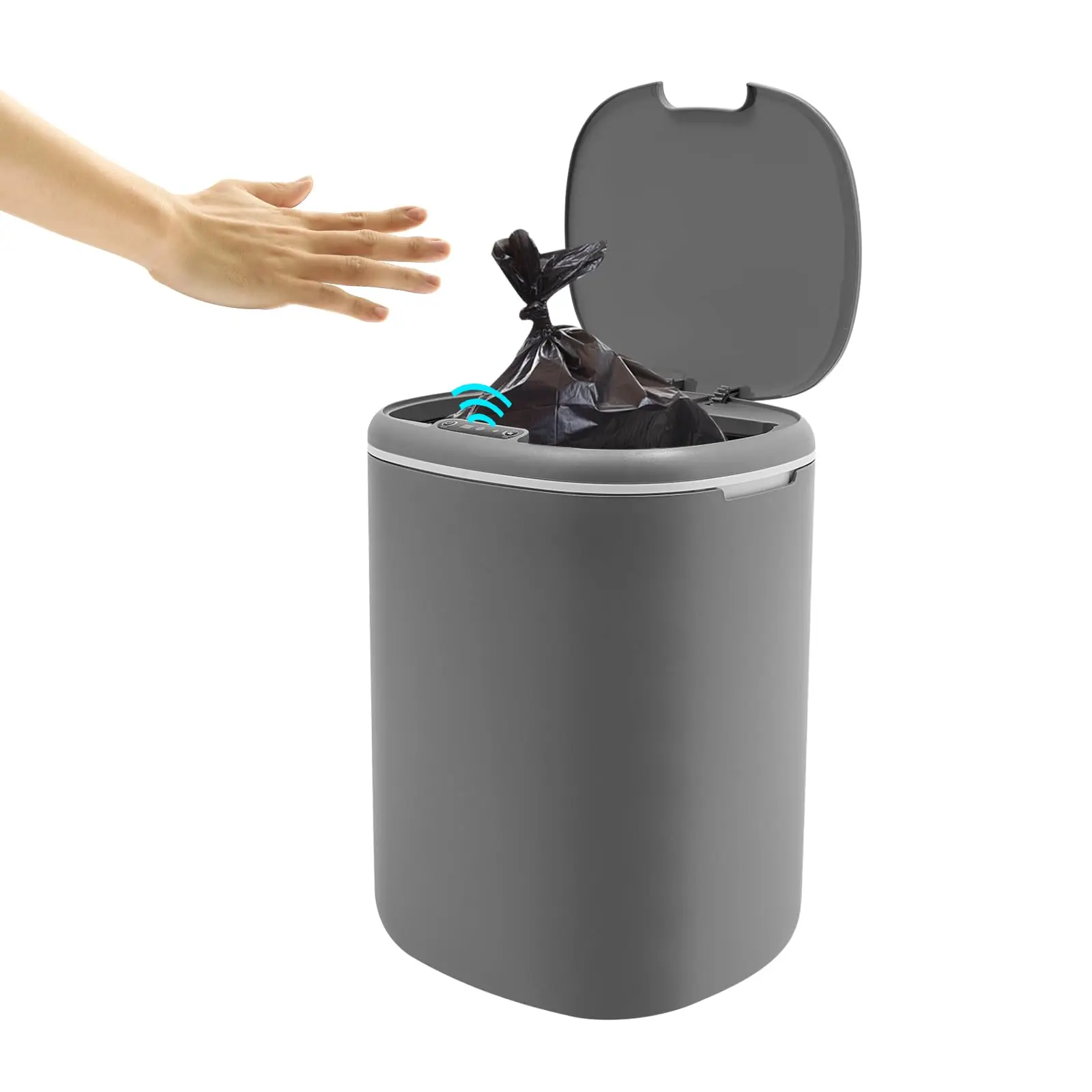 

Intelligent Sensing Trash Bin, 5.28Gal Touchless Garbage Can, Waterproof, for Kitchen Toilet Bedroom Office Living Room, Battery