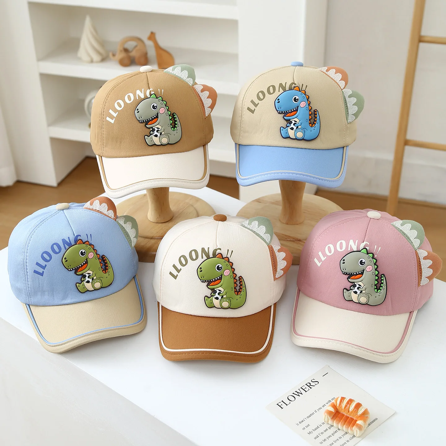 Three-dimensional Small Dinosaur Children's Baseball Cap, Summer Print Letter Baseball Cap, Baby Outdoor Soft Sun Hat image 3