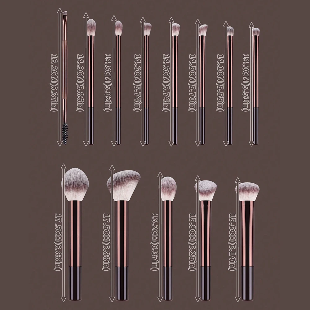 13本入りメイクブラシセット、ファンデーション、コンシーラー、パウダー、アイシャドウ、チークブラシ、カブキブラシ、ブレンディングブラシ、化粧品美容ツール（顔用）