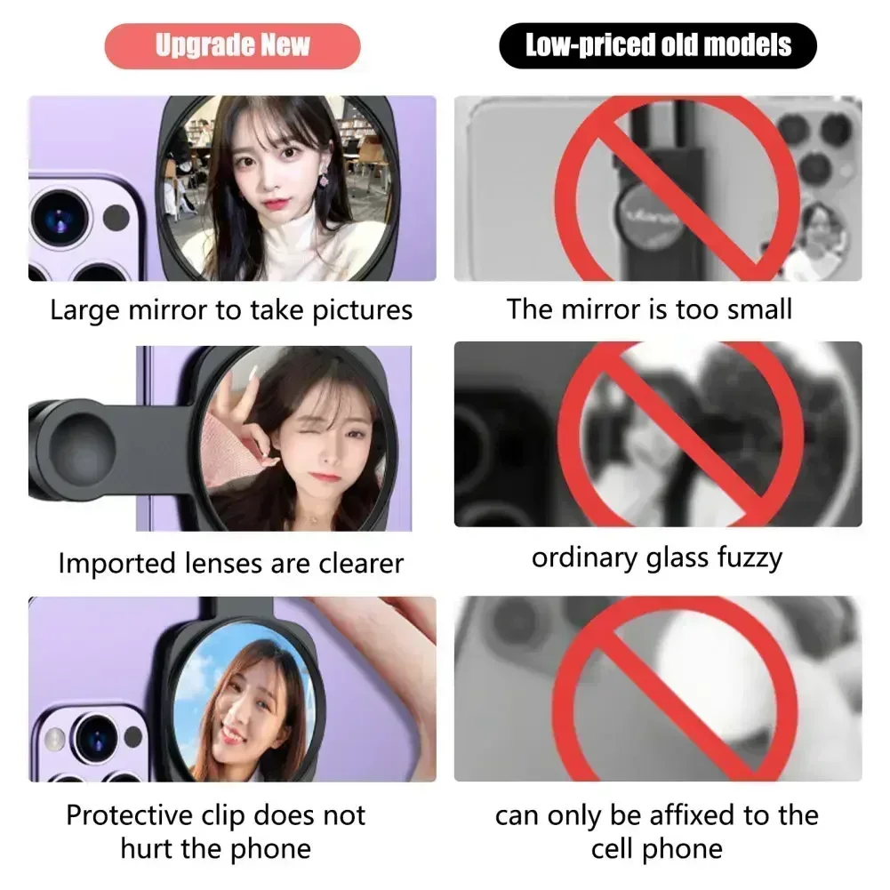 Smartphone Camera Lens & Selfie Mirror Clip Kit 6