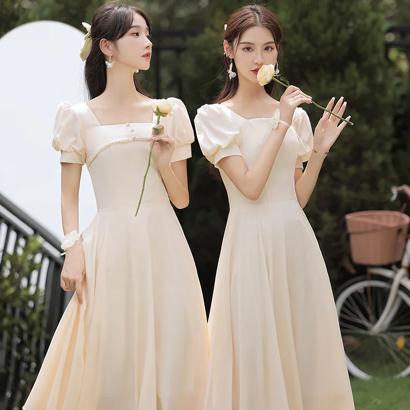 Maids of Dr 2025 New Sle Sister up Ele Sensation Registration Ceremony Par Dr Summer Wear Polyest...