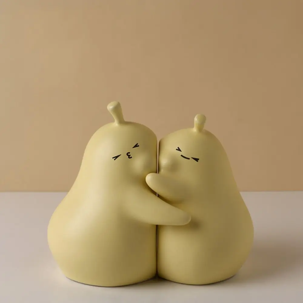 2pcs Micro Landscape Ceramic Hug Pear Book Stand Cute Multi-Functional Pear Decorative Bookends Creative Modern Book Holder Gift